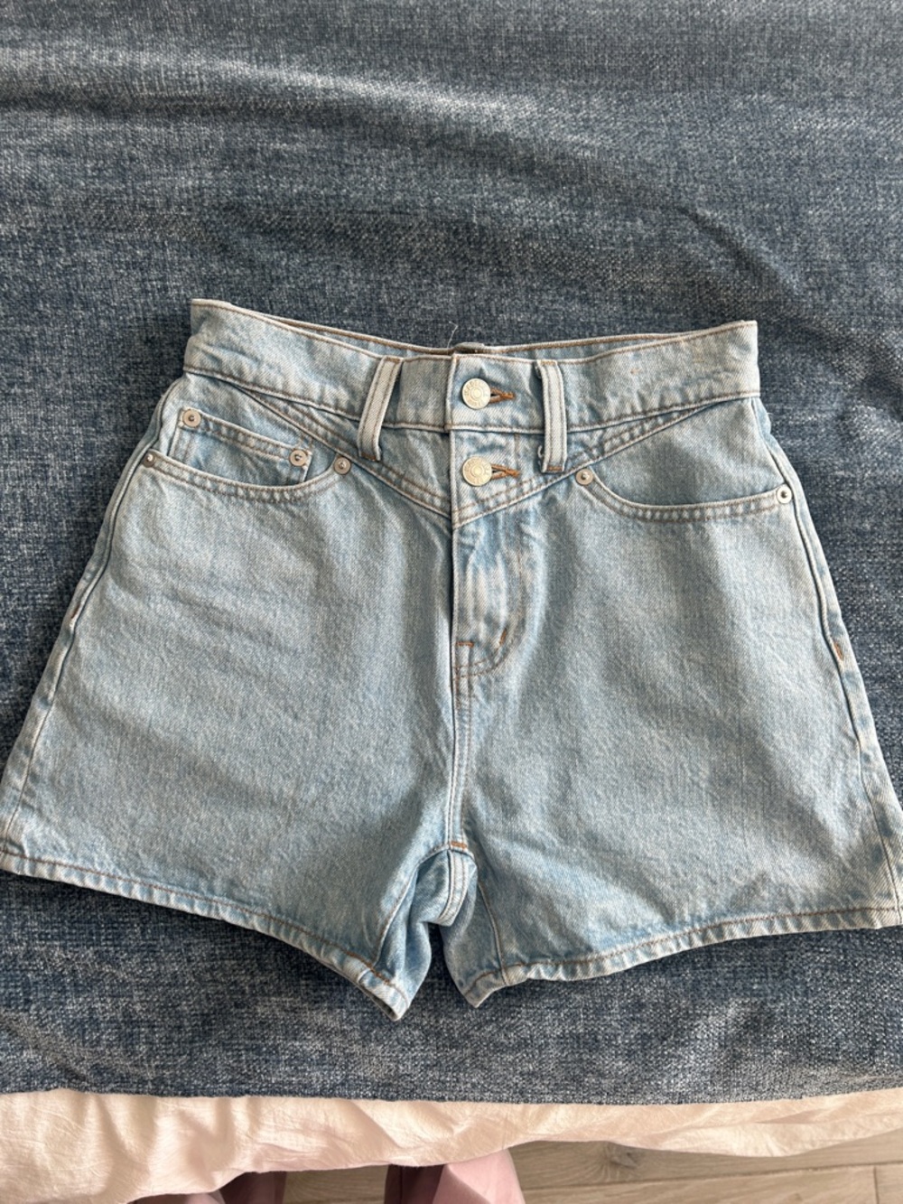Madewell High-Waist Light Wash Denim Shorts